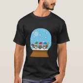 スノーグローブと格言フクロウ Tシャツ (正面)