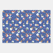 スノーグローブと雪だるまセット3 ラッピングペーパーシート (正面3)