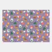 スノーグローブと雪だるまセット3 ラッピングペーパーシート (正面2)