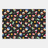 スノーグローブと雪だるまセット3 ラッピングペーパーシート (正面)