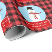 スノーグローブのかわいい雪だるま  ラッピングペーパー (ロールコーナー)