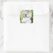 スノーグローブのクリスマスの子猫 スクエアシール (バッグ)