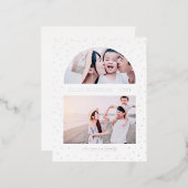 スノーグローブのクリスマス写真 箔シーズンポストカード (正面/裏面)