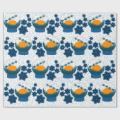 スノーグローブのダークブルーのラッピング紙 ラッピングペーパー (フラット)