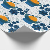 スノーグローブのダークブルーのラッピング紙 ラッピングペーパー (角)