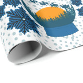 スノーグローブのダークブルーのラッピング紙 ラッピングペーパー (ロールコーナー)