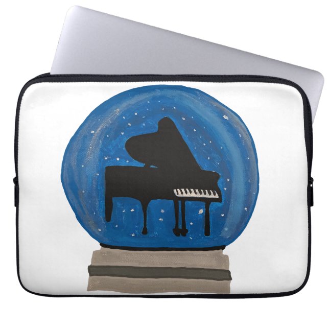 スノーグローブのピアノ – ラッピング紙 ラップトップスリーブ (正面)
