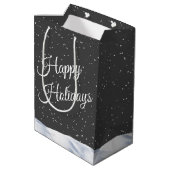 スノーグローブの水彩雪だるま ミディアムペーパーバッグ (裏面アングル)