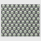 スノーグローブの水彩雪だるま ラッピングペーパー (フラット)