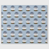 スノーグローブの雪だるま ラッピングペーパー (フラット)