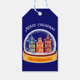スノーグローブアムステルダムビレッジクリスマス ギフトタグ