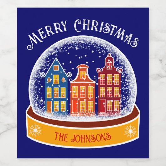 スノーグローブアムステルダムビレッジクリスマス ワインラベル (シングルラベル)