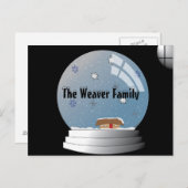 スノーグローブイラストレーションパーソナライズされた ポストカード (正面/裏面)