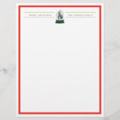 スノーグローブイラストレーションホリデーフォトステーショナリー レターヘッド (正面)