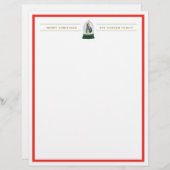 スノーグローブイラストレーションホリデーフォトステーショナリー レターヘッド (正面/裏面)