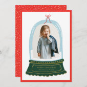 スノーグローブイラスト ホリデーフォトカード シーズンカード (正面/裏面)