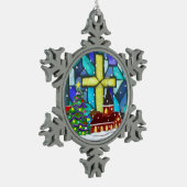 スノーグローブウィムジーカトリックの休日 スノーフレークピューターオーナメント (左)