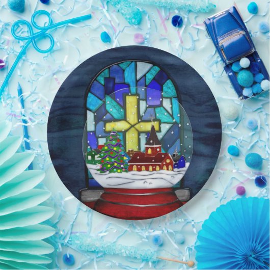 スノーグローブウィムジーカトリックの休日 ペーパープレート (パーティー)