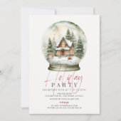 スノーグローブウィンターシーナリークリスマスホリデーパーティー 招待状 (正面)