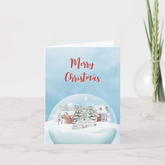 スノーグローブウィンターワンダーランドクリスマス シーズンカード (正面)