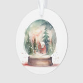 スノーグローブガラスボールウィンターワンダーランドクリスマス オーナメント (正面)