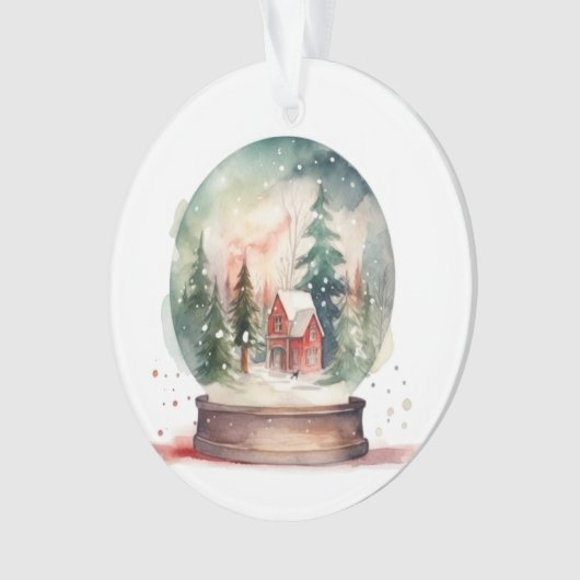 スノーグローブガラスボールウィンターワンダーランドクリスマス オーナメント (正面)