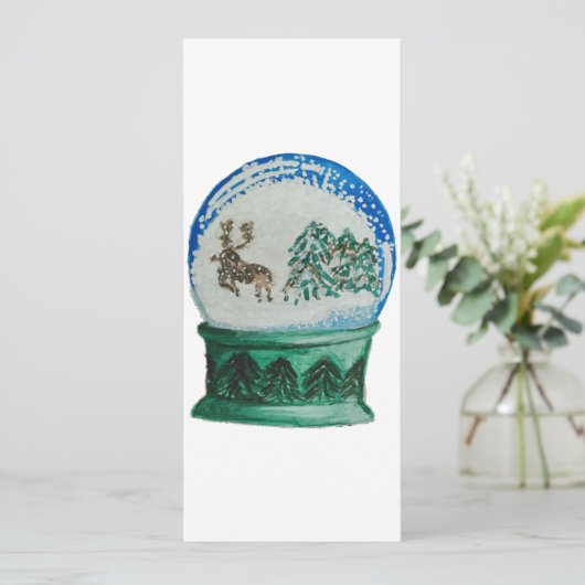 スノーグローブガラスボールウィンターワンダーランドクリスマス シーズンカード (スタンド正面)
