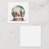 スノーグローブガラスボールウィンターワンダーランドクリスマス ノートカード (正面/裏面)