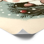 スノーグローブキッズルームウォールアートと可愛いトナカイ ポスター (角)