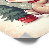 スノーグローブキッズルームウォールアートと可愛いトナカイ ポスター (角)