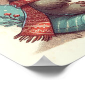 スノーグローブキッズルームウォールアートと可愛いロビン ポスター (角)