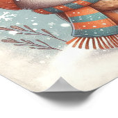 スノーグローブキッズルームウォールアートと可愛いロビン ポスター (角)