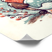 スノーグローブキッズルームウォールアートと可愛いロビン ポスター (角)