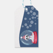 スノーグローブギフトラベルのボストンテリア ギフトタグ (裏面)