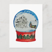スノーグローブクリスタルボールウィンタービレッジクリスマス シーズンポストカード (正面)