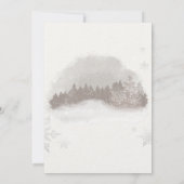 スノーグローブクリスマスに水彩画の家 招待状 (裏面)