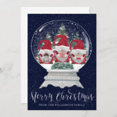 スノーグローブクリスマスカードに可愛いゴメス (正面/裏面)