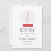 スノーグローブクリスマスシンプルパーティーツリー招待状 招待状 (正面)