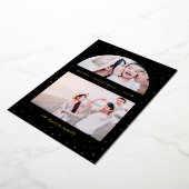 スノーグローブクリスマスツーフォトブラック 箔シーズンカード (回転した状態)