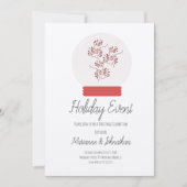 スノーグローブクリスマスパーティーベリースプリングクラフト 招待状 (正面)