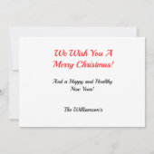 スノーグローブクリスマスファミリーキッズフォトホリデー シーズンカード (裏面)