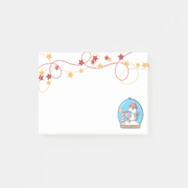 スノーグローブクリスマスペンギンのポストイットノート ポストイット