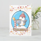 スノーグローブクリスマスペンギンカード (スタンド正面)