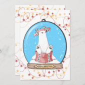 スノーグローブクリスマスポーラーベアーカード (正面/裏面)