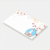 スノーグローブクリスマスポーラーベアーノート ポストイット (アングル)