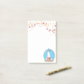 スノーグローブクリスマスポーラーベアーノート ポストイット (デスク上)