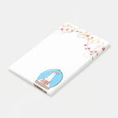 スノーグローブクリスマスポーラーベアーノート ポストイット (アングル)