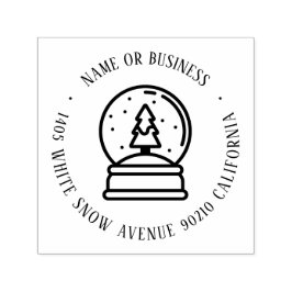 スノーグローブクリスマスメールの名前と差出人住所 セルフインキングスタンプ