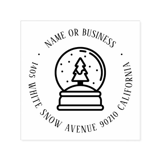 スノーグローブクリスマスメールの名前と差出人住所 セルフインキングスタンプ (デザイン)