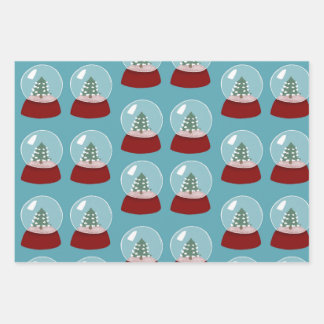 スノーグローブクリスマスラッピング紙 ラッピングペーパーシート